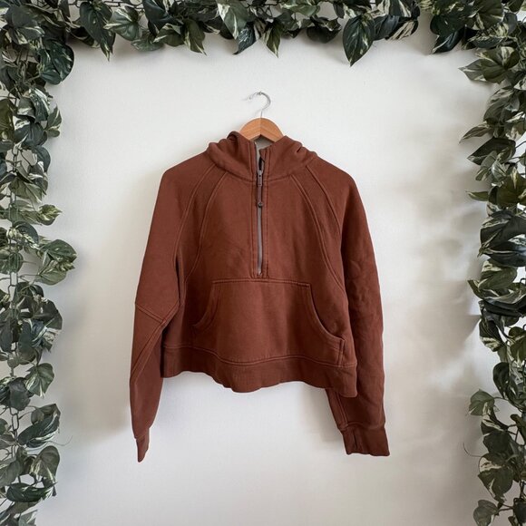 Lululemon Athletic Scuba Oversized 1/2 Zip Hoodie Copper Brown Women’s Sz M/L - Picture 1 of 9